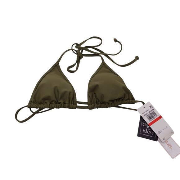 NWT Salt + Cove Slider Triangle Bikini Top Sz XS Greenleaf Green Halter Lined - Picture 2 of 9